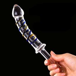 NXY Dildo Dongs Consolador de Cristal Con Tapón Anale Gran Para Mujer Juguete Seksuele Cuentas Masaje Vagina Masturbación Femenina Pene Punto 0108