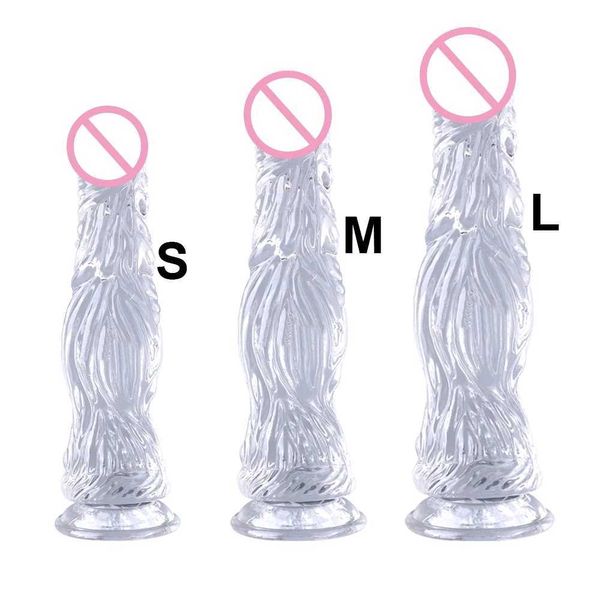 Nxy Consoladores Dongs Alto Cristal Transparente Masturbador Tpe Pene Artificial Cocodrilo Polla Serie Mujer Masaje Manual Palo Consolador Sexual 240330