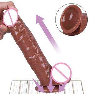 Nxy Godes Dongs Long Silicone Réaliste Grand Sex Toys pour Femmes Couples Vrai Dong avec Ventouse Stiff Cock 220511