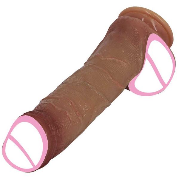 Nxy Godes Dongs nouveau Doux Réel Pénis Gros Gode En Silicone Peau Sensation Ventouse Bite Épaisse Anal Adulte Jouet pour Hommes Femmes Gay g Point Masturber Bite 240330