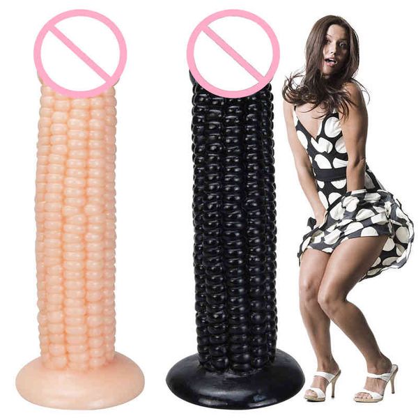 Nxy Godes Dongs Silicone Réaliste Forte Ventouse Prostate Masseur Grand Butt Plug Maïs Vagin Sex Toys pour Femmes 220420