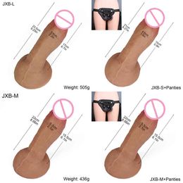 NXY Dildo Dongs Ventosa de Silicona Suave Para Mujer Consolador Grande Y Realista Pene Con Correa Juguetes Sexuales Adultos Masturbador Femenino 0108