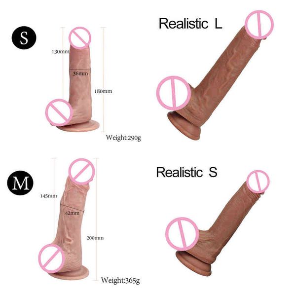 Nxy Dildos para las mujeres Big Realistic Penis Anal Succión Dick Sex Sex Erotic Toys Adulto Mujer enorme Faloimitator Falos 0121