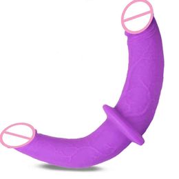 NXY DILDOS Hoofd geïmporteerd grondstoffen: vrouwelijke dikke dubbele dildo lange riem masturbatie volwassen producten hoofd penis homoseksuele anale sex1210