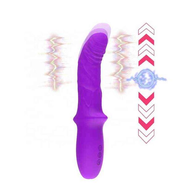 NXY Godes Multi Vitesse Rechargeable Intelligent Réchauffement Chauffé Gode Poussée Vibrateur Sex Toy Femmes 0105