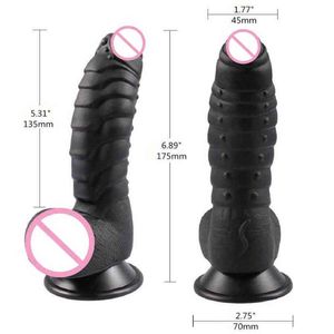 NXY Godes Réaliste Grand avec Ventouse Forte pour Jeu Main Libre Vagin Point G Anal Simuler noir Adulte Sex Toy Femmes 0121