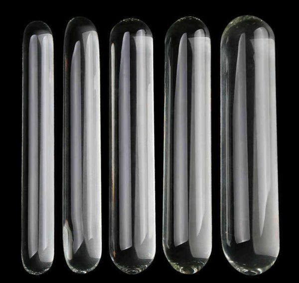 NXY Dildos Smooth Cylinder Glass Double Dildo Big énorme grand Pinis clair Pring an anal stimulateur Spot pour les femmes LESBIAN SEXET TOUEUR 1114843504
