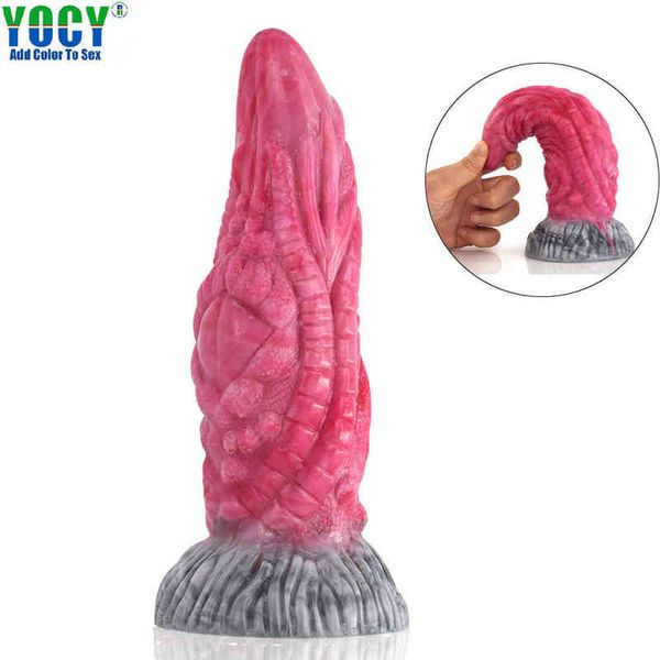 Nxy Dildos Yocy Ventouse en gel de silice liquide pour hommes et femmes Backyard Anal Plug Soft Pénis en forme spéciale Adult Fun Products 0317