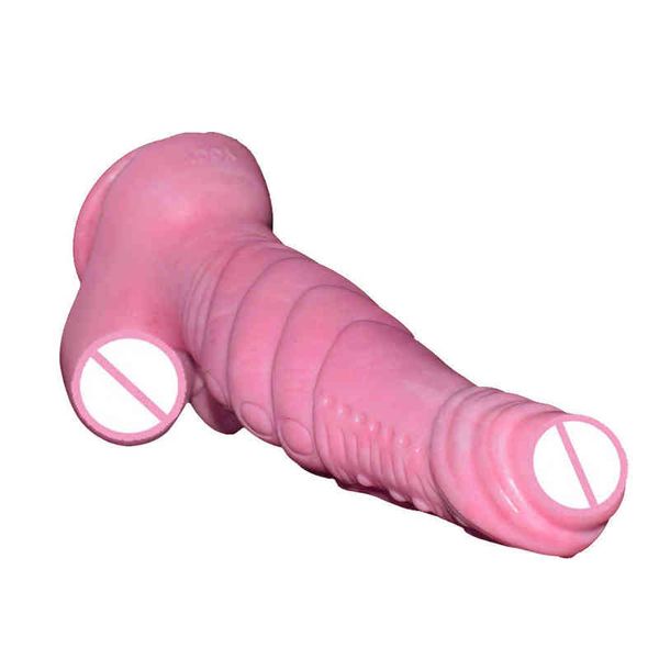 Nxy Dildos Yocy Gel de sílice Hombres y mujeres Grueso Forma especial Pene Plug anal Productos divertidos para adultos Masaje suave Ventosa Masturbador 0317