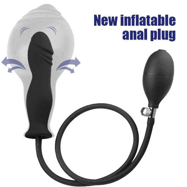 Nxy Huevos Inflación de aire Consolador para juguetes anales Butt Plug Soft G Spot Estimulador de vagina Masaje de próstata Adulto Sexo Gay Hombres Parejas 220421
