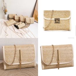 Nxy Girls Mobile Phone Bag Nuevas mujeres Summer Woven Messenger Straw Small Square Fashion 230424