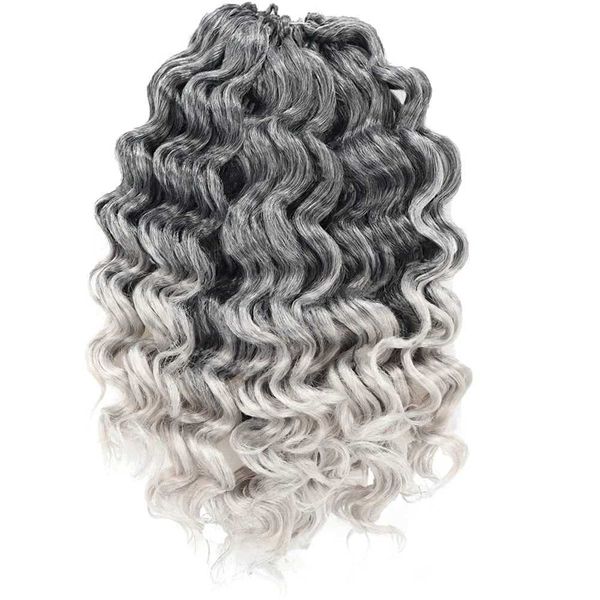 Nxy Cheveux Perruques 12 Pouces Ocean Wave Crochet Ombre Orange Tresses Tressage Synthétique pour Femmes Noires 230619