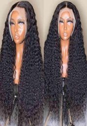 NXY Hair Wigs 30 pouces vague d'eau dentelle frontale perruque bouclés dentelle avant humain NXY cheveux perruques pour les femmes noires humides et ondulés lâche profond Wav4321504