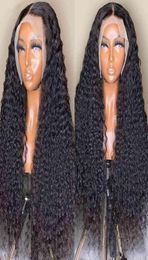 NXY Hair Wigs 30 pouces Water Wave Lace Frontal Wig Curly Lace Front Human Nxy Hair Wigs for Black Femmes Wet and Wavy Loose Deep WAV5165333