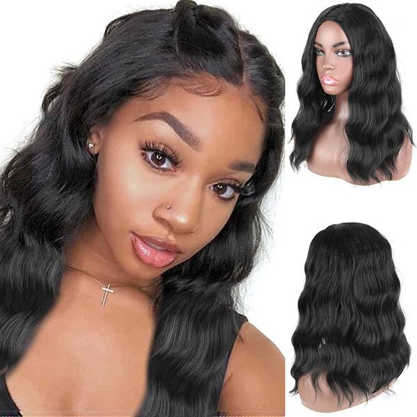 Nxy cheveux perruques 8 16 pouces u partie perruque synthétique vague de corps noir complet court Bob ondulé pour les femmes forme couleur naturelle 230619