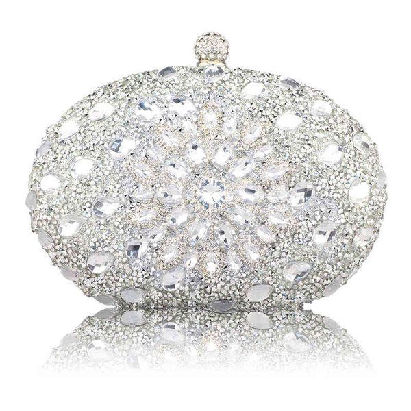 Nxy sac à main de mariage diamant argent Floral cristal fronde paquet femme pochette téléphone portable poche correspondant portefeuille sac à main sacs à main 0214