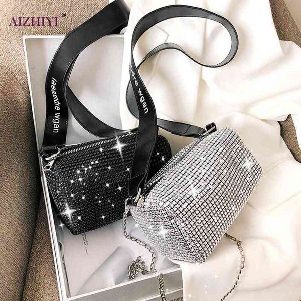 Nxy sac à main femmes diamant sacs à main sacs à bandoulière strass large sangle chaîne mode dames sac à bandoulière Bling femme sac à main 0208