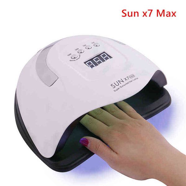 Nxy Hot New Sun X7 Max Uv Lámpara Led Manicura Lámparas de uñas Secador para curar Gel Barniz Herramientas con sensor Pantalla Lcd 220624