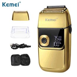 NXY Kemei recortadora Afeitadora eléctrica recargable CLIPPER DE PELO Maquinilla de afeitar eléctrica hombre TRIMMER BARBA Clippers máquina calva corte de cabello 220414