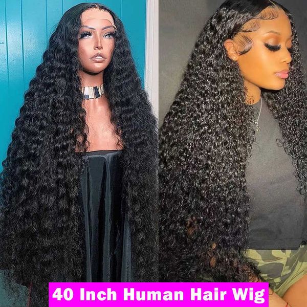 Nxy Lace Wigs vague profonde frontale 360 complet 30 40 pouces cheveux humains pour les femmes pré plumées 13x6 Hd eau 13x4 avant 230106