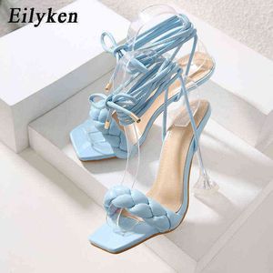 NXY dame sandales Eilyken 2022 nouveau été Design de mode armure femmes Transparent étrange talons hauts dames bout ouvert chaussures 0126