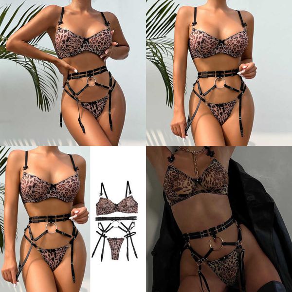 NXY Leopard Fetish Lingerie Push Up Bra Sexy Outfit Mujeres desnudas sin censura Ropa interior Erótico Delicado Bilizna Set Sujetador femenino 230717