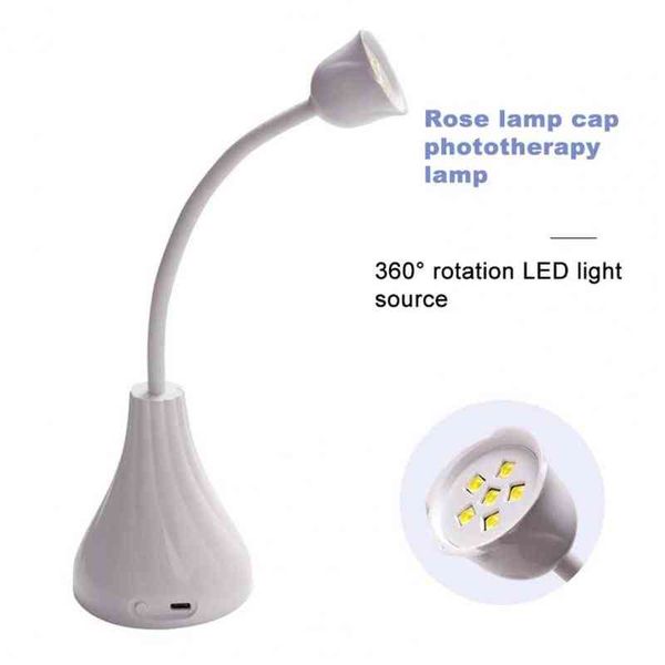 Nxy Lotus Mini lámpara secadora de uñas 18w recargable portátil Uv/led luz curado polaco pegamento arte 220624