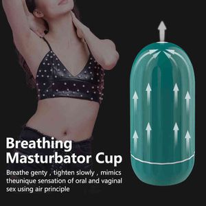 Nxy Masturbateurs New Self Amorçant Breathing Aircraft Cup Spiral Channel Masturbateur Manuel Homme Exerciseur Produits Pour Adultes 220712