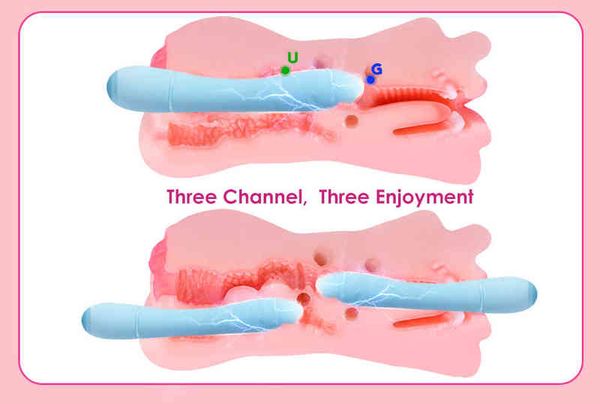 NXY Masturbateurs SexHole Vagin Bouche Anal Trois Masturbateur Mâle Réaliste Chatte Fellation Orale Silicone Poche Artificielle Sex Toys pour Hommes 220427