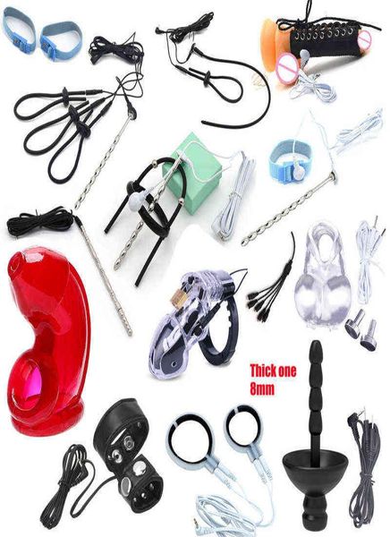 NXY MEDICAL TEMMED TOYS ESTIC Electro Penis Prig Ring Utral Catheter Tazer Electric Stimulat Massage Glans Trainer Cock Cage 1944636