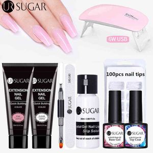 NXY Nail Gel 15ml Acrílico Uv Kit Set Extend Fast Extension Slip Solution Form Art Brush Tool 0328