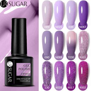 NXY Nail Gel 7 5 ml Paarse Serie Poolse Reflecterende Laser Glitter Semi Permanente Lamp Vernissen Soak Off Art Design 0328