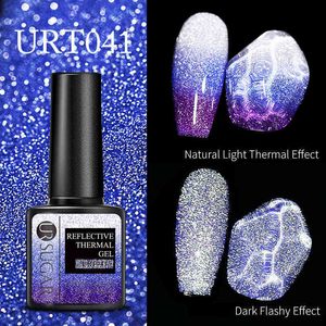 NXY Nail Gel Glitter Vernis Thermique Réfléchissant Violet Bleu Semi Permanent Vernis Soak Off Uv Tout pour Manucure 0328