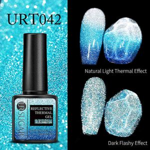 NXY Nail Gel Réfléchissant Glitter Thermique Uv Polonais Foncé Flashy Couleur Changeante Soak Off Art Vernis Tout pour Manucure 0328