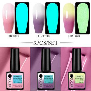 NXY Nail Gel Thermal Polish Set Luminoso Resplandor en la oscuridad Brillante Empapa del barniz híbrido artístico de larga duración 0328