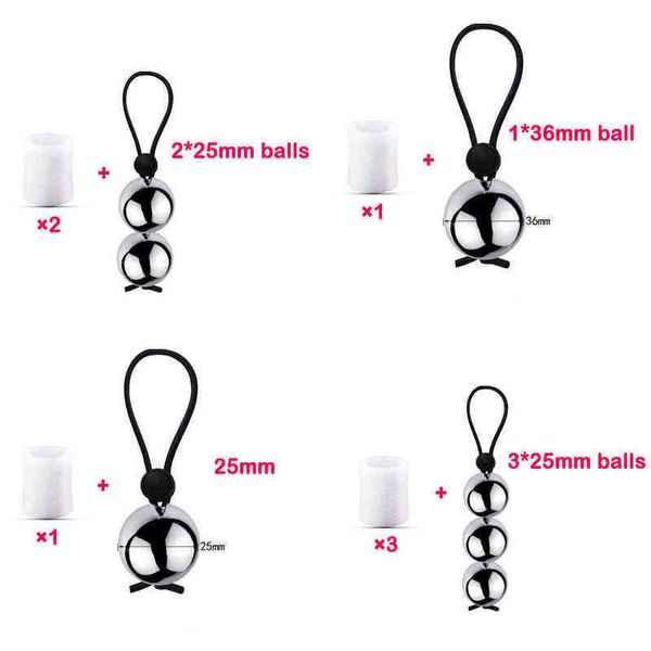 Nxy Nxy Cockrings Nouvelles boules en métal Poids lourd Érection du pénis Agrandisseur Scrotum Civière Bondage Cock Ring Penisring Sex Toys pour hommes Boutique 1127