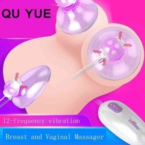 NXY Pump Toys NOUVEAUX jouets sexuels de masturbation féminine massage taquin du sein masseur de vibration du vagin double Mimi vibrant longue formation 1125