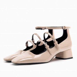 Nxy sandales femmes cuir noir à talons été bout carré bloc talon talons hauts femme confort grande taille pompe chaussures 230406