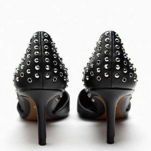 Sandalias Nxy para mujer, zapatos de tacón negro, verano, elegante, para oficina, para mujer, informales, con punta en pico, zapatos de tacón de aguja a la moda, 230406