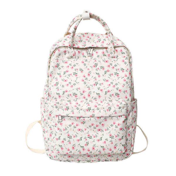 Mochilas escolares NXY, mochila Vintage con flores, mochila de viaje para estudiantes, nueva moda 2022 para adolescentes, bonito bolso de nailon para mujeres universitarias 220802