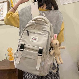 NXY Sacs D'école Nouveau Nylon Étanche Femmes Sac À Dos Coréen Japonais Mode Étudiantes Cartable Multicouche Simple Sens Sac De Voyage 220802