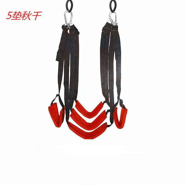 NXY Sex Adult Toy Prodotto Love Swing 5 Pad Materiale morbido Hanging Door Portable Coscia Restraint Sling Toys for Couple 0507
