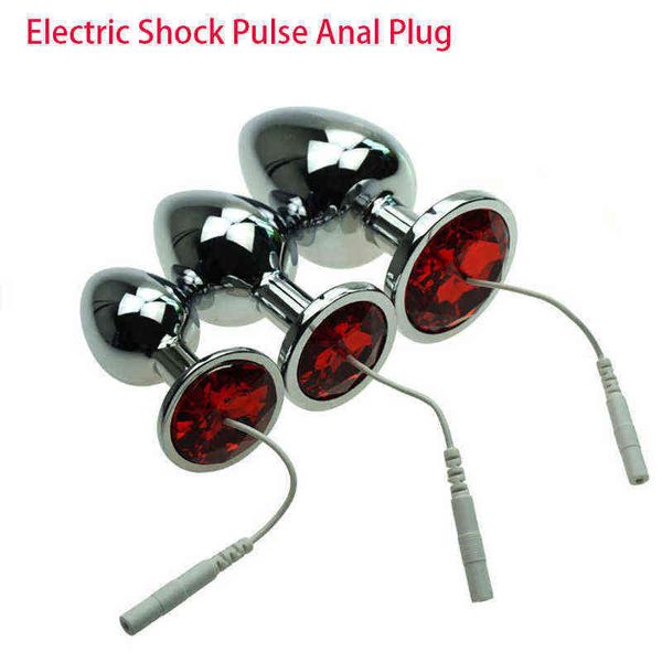 Nxy juguetes sexuales anales Electro Butt Plug Estim masaje de próstata masculino juguetes eléctricos de estimulación para mujeres choque vaginal 1220