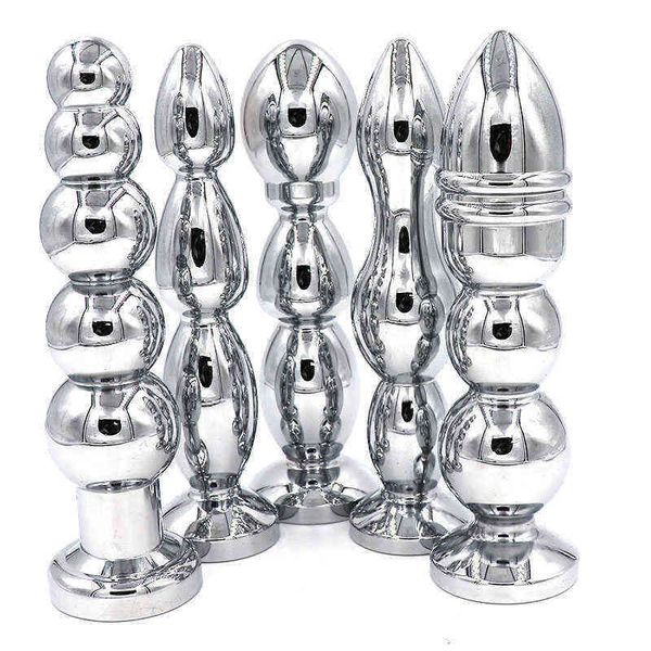 Nxy Sex Anal Toys Unique 5 Styles Plug Masseur Métal Transformateurs Bliss Butt Jouets Perle Anus Bâton Produits Pour Adultes pour Femmes Homme 1220