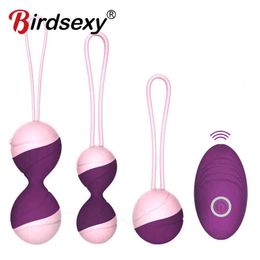 Nxy Sex Eggs Kegel Ballen Vibrerende Ei Speeltjes Voor Vrouw Draadloze Afstandsbediening Vaginale Draai Oefening 10 Speed Vbrator Adult Toys 1215