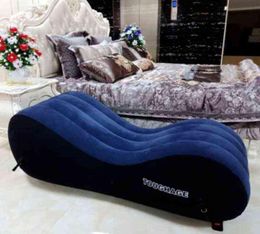 NXY Sex meubles Toughage Canapé Gonflable Oreiller Air Chaise Lit Retenue Meubles avec Poignets ual Position Pad Érotique Wedge Cushi2608369