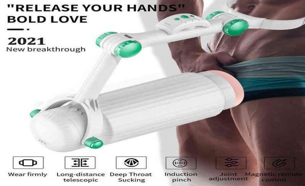 NXY Sex men masturbators Nuevo Automático Telescópico Usable Masturbador Masculino Brazo Articulado Ajustable Oral Anal Sex Machine Toys F5085815