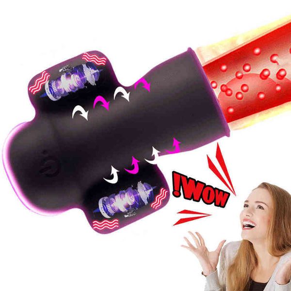 NXY Sex Men Masturbators Penis Trainer Eikel Vibrator Sleeve Enhancement Vertraging Blijvende Erectie Mannelijke Masturbatie Speeltjes Voor1216