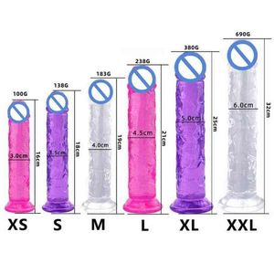 Nxy Sex Products Dildo 5 Dimensioni Dildo realistico Gioco erotico per donne Gel Masturbatore femminile con aspirazione Punto g Orgasmo anale Pene grande Lul 1227