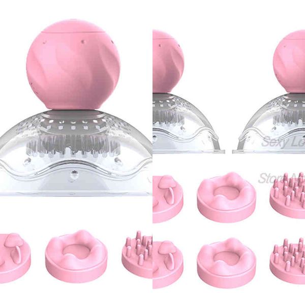 Nxy Sex Pump Toys 3 Accesorios Estimulación Giratoria Vibrador De Pezón Masturbación Femenina Agrandamiento De Senos Lamiendo Sujetador Masajeador Juguete para Mujeres 1221